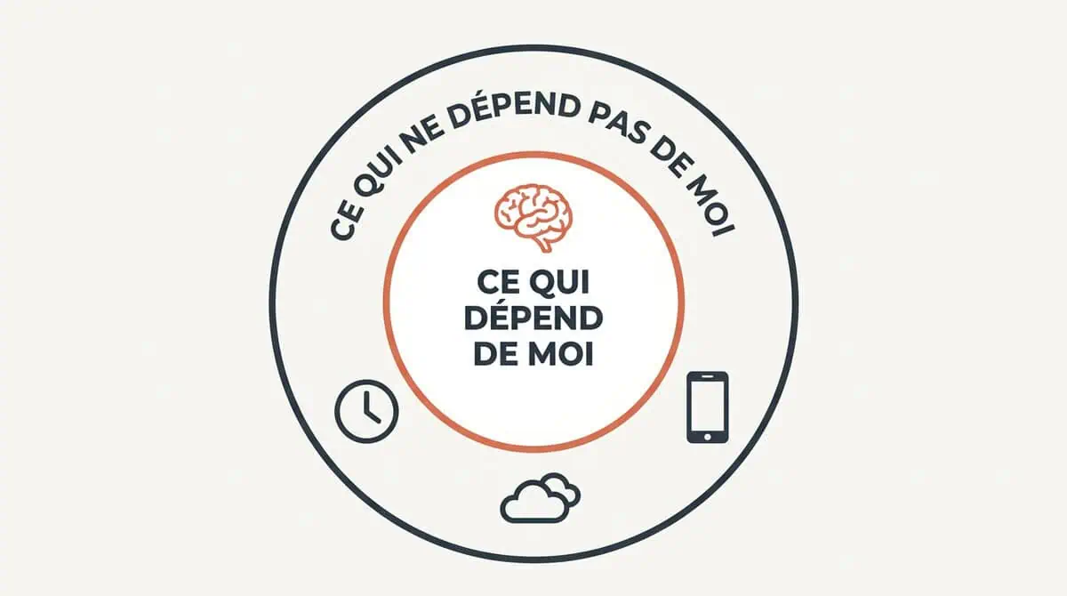 Schéma des cercles d'influence expliquant la dichotomie du contrôle